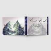 Watercolor Mountains Wedding Medium Gastenboek (Volledig)