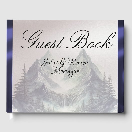 Watercolor Mountains Wedding Medium Gastenboek (Voorkant)