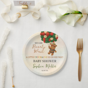 Watercolor Muchacho Mexicaanse Beer Baby Shower Papieren Bordje