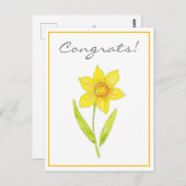 Watercolor Narcis 2 Briefkaart (Voorkant / Achterkant)