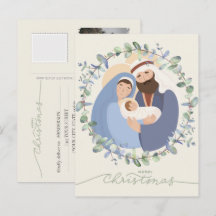 Watercolor Nativity Scene Baby Jesus in the Manger