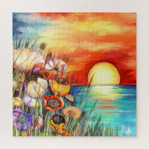 Watercolor Natuur Zonsopgang Puzzel