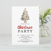 Watercolor Neutral Boho Holiday Party Invitation (Debout devant)