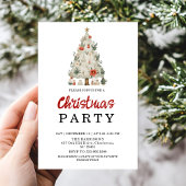 Watercolor Neutral Boho Holiday Party Invitation