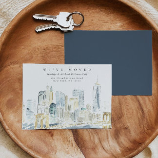 Watercolor New York City Skyline Moving Aankondiging