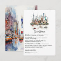 Watercolor New York Huwelijksgast Details