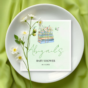 Watercolor Nieuw Hoofdstuk Begint groene baby show Servet