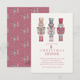 watercolor noutcracker dîner de Noël invitation