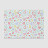 Watercolor Nursery Alphabet & Hearts pattern Tissuepapier (Voorkant)