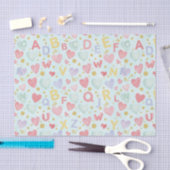 Watercolor Nursery Alphabet & Hearts pattern Tissuepapier (Craft)