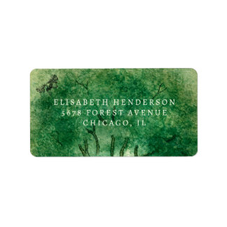 Watercolor Oak Tree Retro Rustic Family Reunion Etiket