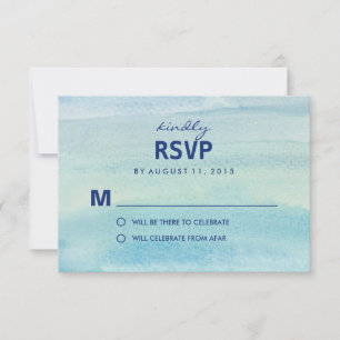 Watercolor Oceaan RSVP / Huwelijksreactiekaarten Kaartje