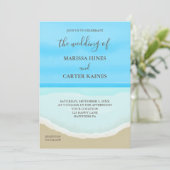Watercolor Ocean Beach Mariage Invitation (Debout devant)