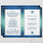 Watercolor Ocean Starfish Beach Wedding Programme (Devant / Derrière)