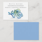 Watercolor Octopus New Home Moving Faire-part (Devant / Derrière)