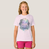 Watercolor Octopus Ocean Anniversaire T-shirt (Devant entier)