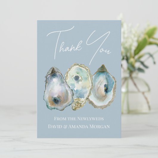 Watercolor Oester  Bedankkaart (Staand voorkant)