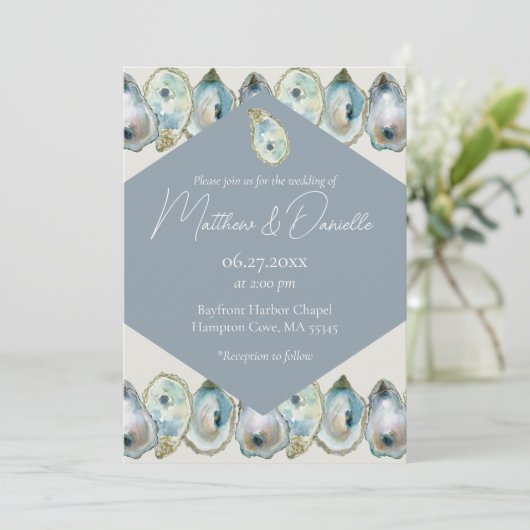 Watercolor Oester Kaart (Staand voorkant)