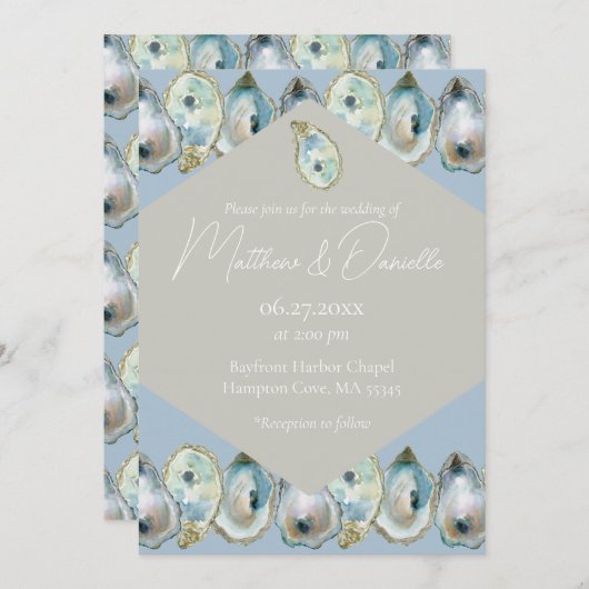 Watercolor Oester Kaart (Voorkant / Achterkant)