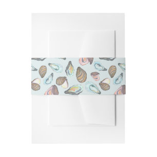 Watercolor Oester Kust Zeekant Trouwen Uitnodigingen Wikkel