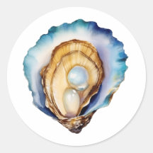 Watercolor Oester Schelp
