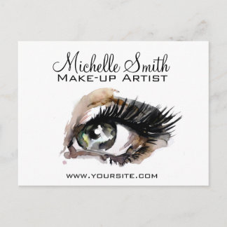 Watercolor ogen wimper extensie make-up branding briefkaart