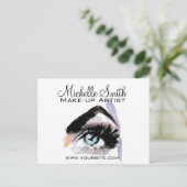 Watercolor ogen wimper extensie make-up branding briefkaart (Staand voorkant)