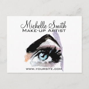 Watercolor ogen wimper extensie make-up branding briefkaart