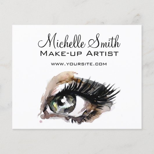 Watercolor ogen wimper extensie make-up branding flyer (Voorkant)