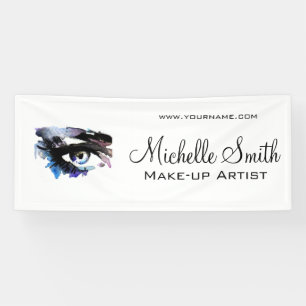 Watercolor ogen wimper extensie make-up branding spandoek