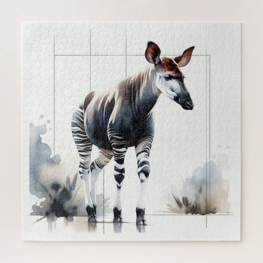 Watercolor Okapi AREF285 - Watercolor Legpuzzel (Verticaal)