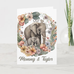 Watercolor Olifant Eerste Moederdag Kaart