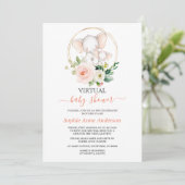 Watercolor Olifant Virtuele Baby Shower Per Post Kaart (Staand voorkant)
