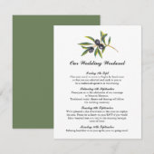 Watercolor Olijfboomtak | Reisplan Informatiekaartje (Voorkant / Achterkant)