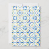 Watercolor Olive Blue tile Greece Wedding  Invitat Kaart (Achterkant)