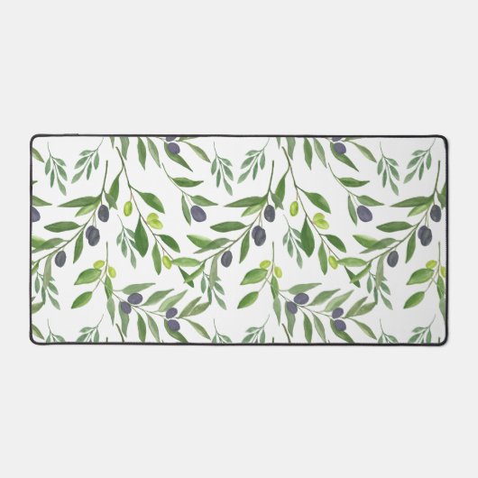 Watercolor Olive Pattern Bureaumat (Voorkant)