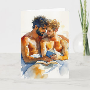 Watercolor Omhelzing met Boek Kaart