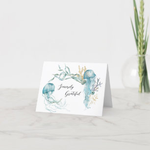 Watercolor Onderzee Kwallen Bedankkaartjes Bedankkaart