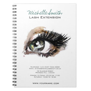 Watercolor oog wimper extensie bedrijfsproducten notitieboek