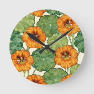 Watercolor Oost-Indische-Kers Bloempatroon Ronde Klok