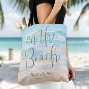 Watercolor Op De Strand Huwelijk Draagtas