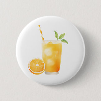 Watercolor Orange Juice Ronde Button 5,7 Cm