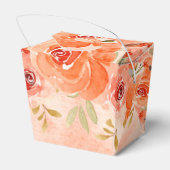 Watercolor Oranje Bloemenfeest Bedankdoosjes (Achterkant)