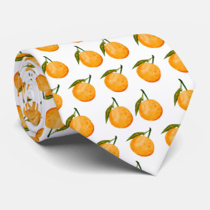 Watercolor Oranje Patroon Stropdas