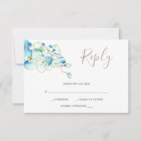 Watercolor Orchid Flower Répondre Cartes RSVP