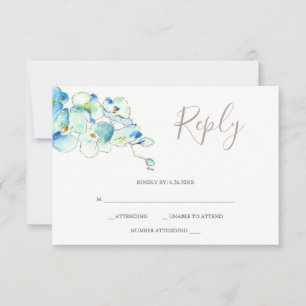 Watercolor Orchid Flower Répondre Cartes RSVP