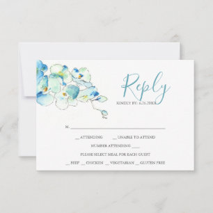 Watercolor Orchid Flower Répondre Cartes RSVP