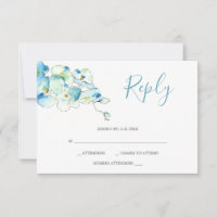 Watercolor Orchid Flower Répondre Cartes RSVP