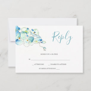 Watercolor Orchid Flower Répondre Cartes RSVP