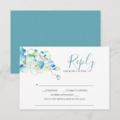 Watercolor Orchid Flower Répondre Cartes RSVP (Devant / Derrière)
